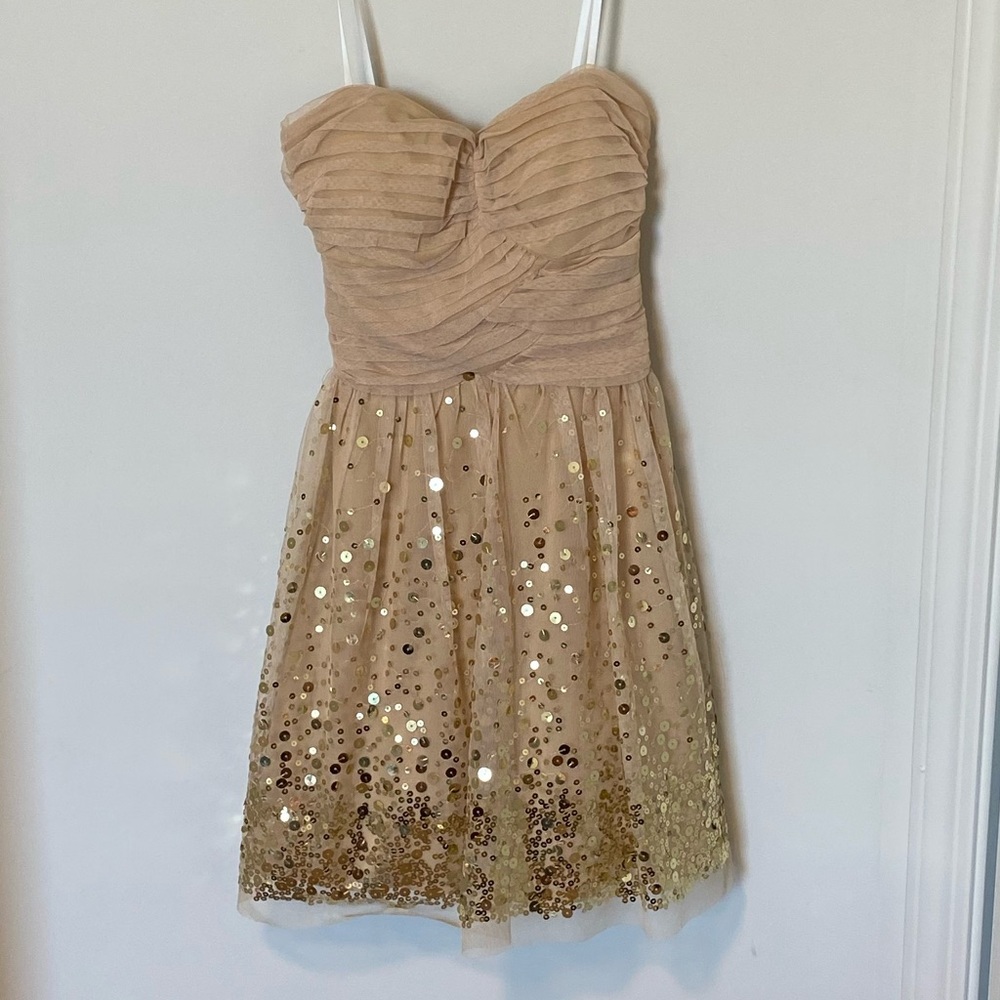 Strapless Gold Mini Dress